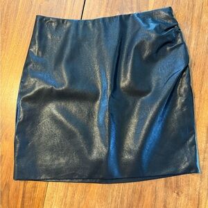 Black Faux Leather Mini Skirt
